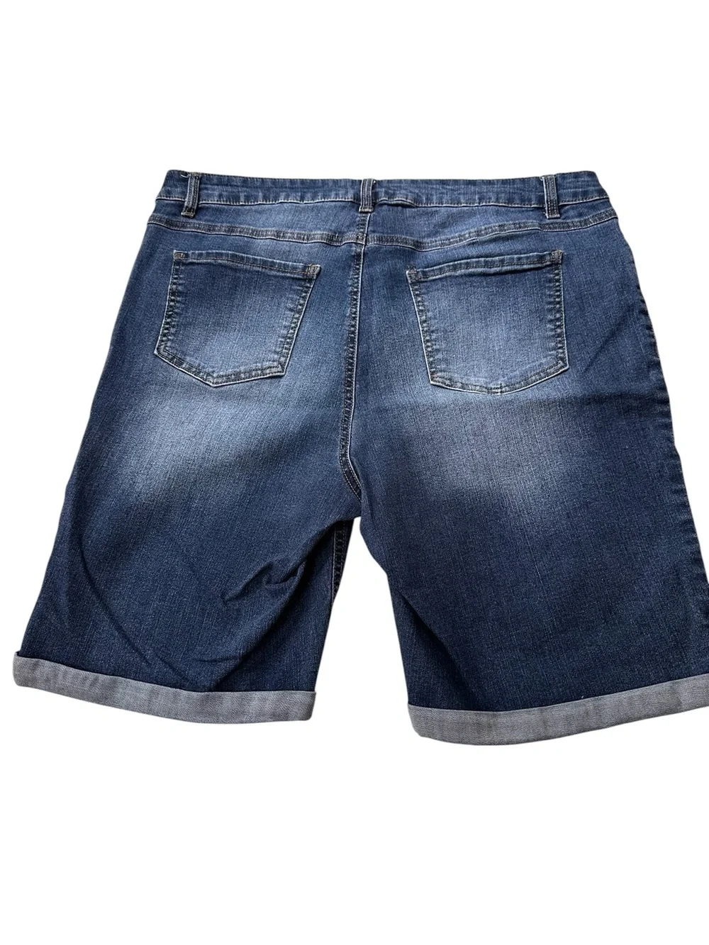 d. jeans Blue Rolled-Cuff Denim Bermuda Jean Shorts, 20W
